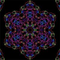Mandala. schönes Vintages rundes Muster. Vektor-Illustration. psychedelische Neonkomposition. indisch, buddhismus, spirituelle tätowierung, yoga, spiritualität. Aufkleber, Aufnäher, Poster-Grafikdesign. vektor