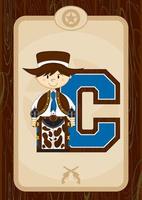 c är för cowboy vild väst alfabet inlärning pedagogisk illustration vektor