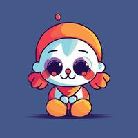 süß kawaii Clown Chibi Maskottchen Vektor Karikatur Stil