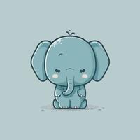 süß kawaii Elefant Chibi Maskottchen Vektor Karikatur Stil