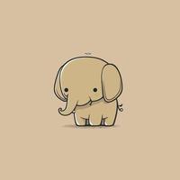 süß kawaii Elefant Chibi Maskottchen Vektor Karikatur Stil