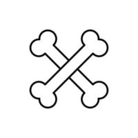 Knochen Symbol. Gliederung Symbol vektor