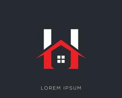 fast egendom, konstruktion hus, och brev h logotyp mall vektor