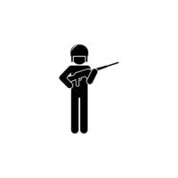 soldat med en pistol vektor ikon illustration