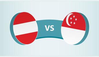 österrike mot singapore, team sporter konkurrens begrepp. vektor