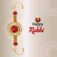 indisches Festival der glücklichen Raksha Bandhan Feier Hintergrund mit Kristall Rakhi und Geschenken vektor
