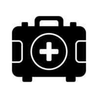 das zuerst Hilfe Kit Symbol typischerweise repräsentiert ein Sammlung von liefert und Ausrüstung benutzt zu zur Verfügung stellen medizinisch Hilfe im Notfall Situationen vektor