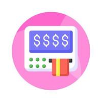 de Bankomat ikon representerar en maskin den där dispenserar kontanter och tillåter kunder till prestera bank transaktioner vektor