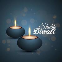glad diwali indisk festival av ljus vektor