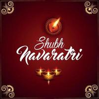 Happy Navratri, indisches Festival mit Diwali-Öllampe vektor