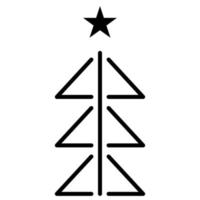 Weihnachten Baum Gliederung Symbol, Vektor einfach Linie unterzeichnen. glücklich Neu Jahr Party Design.