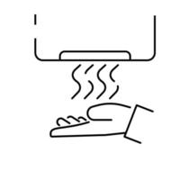 Hand Trockner Vektor Linie Symbol, Zeichen, Illustration auf Hintergrund, editierbar Schläge.