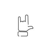 sten musik emoji, finger gest linje konst vektor ikon för appar och webbplatser.