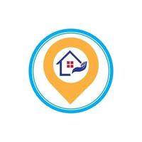 ein Haus Ort Logo, Zuhause Standort, Stift Haus Logo vektor
