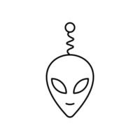 Außerirdischer Gesicht oder Kopf Vektor Linie Symbol auf Weiß Hintergrund.