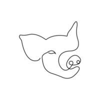 einer Linie Schwein Design. Minimalismus Stil Vektor Illustration.