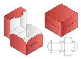 Box Verpackung gestanzte Vorlage Design. 3D-Modell vektor