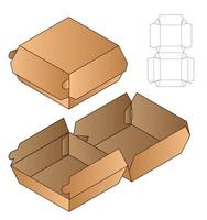 Box Verpackung gestanzte Vorlage Design. 3D-Modell vektor