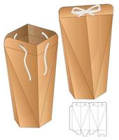 Box Verpackung gestanzte Vorlage Design. 3D-Modell vektor