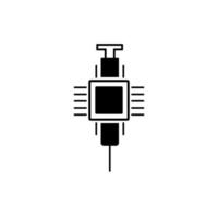 Coronavirus. halt COVID-19. Infektion. Vektor Symbol Impfstoff Chip Spritze