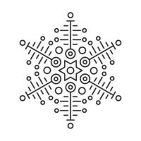 schwarz Linie Vektor Schneeflocken Symbol. Vektor Weihnachten und Winter oder Neu Jahr symmetrisch Design.