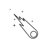 Meteor oder Asteroid Linie Vektor Symbol von Katastrophe Symbol Pack.