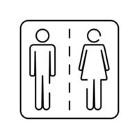 man och kvinna toalett linje ikon, översikt vektor tecken, linjär piktogram isolerat på vit. toalett, vatten garderob symbol, logotyp illustration