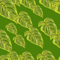 Urwald Blatt nahtlos Muster. exotisch botanisch Textur. Blumen- Hintergrund. dekorativ tropisch Palme Blätter Hintergrund. vektor