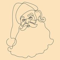 kontinuierlich Linie Zeichnung. einer Linie Santa Klaus. fröhlich Weihnachten und glücklich Neu Jahr Vektor Illustration.