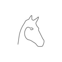 einer Linie Pferd Design. Minimalismus Stil Vektor Illustration Symbol Tier.