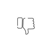 nicht gefallen oder mögen Emoji, Finger Geste Linie Kunst Vektor Symbol zum Apps und Webseiten.