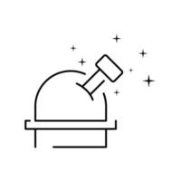 Linie Teleskop Symbol Illustration isoliert Vektor Zeichen Symbol und Observatorium.