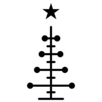 Weihnachten Baum Gliederung Symbol. linear Stil Symbol, Linie unterzeichnen. Vektor Grafik. Symbole wie Weihnachten Baum Dekoration mit Stern, Nadelbaum Wald, Fichte Winter Baum, Tanne. glücklich Neu Jahr.