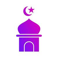 Moschee Kuppel Säule Gradient Symbol Taste Vektor Illustration