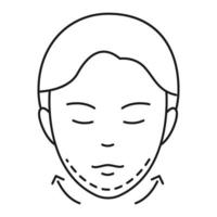 plast kirurgi. kvinna ansiktsvektor illustration och ikon. käke eller haka. vektor