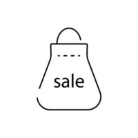Verkauf Symbol mit Etikette und Einkaufen Tasche. schwarz Freitag. vektor