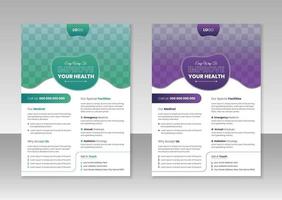Flyer-Designvorlage für Medizin und Gesundheitswesen vektor