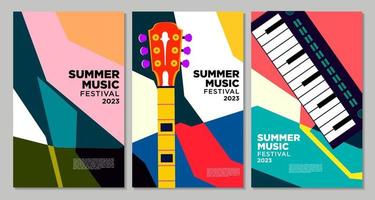 Vektor Illustration bunt Sommer- Musik- Festival Banner Design