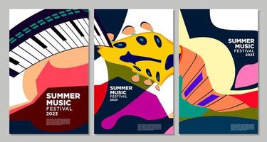 Vektor Illustration bunt Sommer- Musik- Festival Banner Design