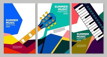 Vektor Illustration bunt Sommer- Musik- Festival Banner Design