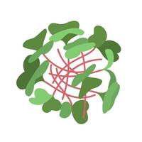 frön och groddar av mikrogrönsaker av rädisa. design element. vektor illustration.