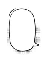 retro leer Comic Rede Blase Rahmen mit schwarz Halbton Schatten. Vektor Illustration, Jahrgang Design, Pop Kunst Stil