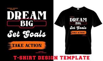 dröm stor uppsättning mål t- skjorta design mall vektor