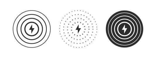 kontaktlos Ladegerät. kabellos Ladegerät Symbole. Telefon aufladen einfach Illustration. Vektor skalierbar Grafik