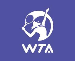 wta Logo Symbol Weiß Frauen Tennis Verband Design Vektor abstrakt Illustration mit lila Hintergrund