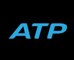 atp Name Logo Symbol Blau Turnier öffnen Männer Tennis Verband Design Vektor abstrakt Illustration mit schwarz Hintergrund