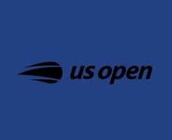 uns öffnen Symbol Logo mit Name schwarz Turnier Tennis das Meisterschaften Design Vektor abstrakt Illustration mit Blau Hintergrund