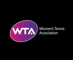 Damen Tennis Verband Symbol Logo Turnier öffnen das Meisterschaften Design Vektor abstrakt Illustration mit schwarz Hintergrund