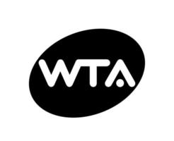 wta logotyp symbol svart kvinnor tennis förening turnering öppen de mästerskap design vektor abstrakt illustration