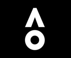 australier öppen logotyp symbol vit turnering tennis de mästerskap design vektor abstrakt illustration med svart bakgrund